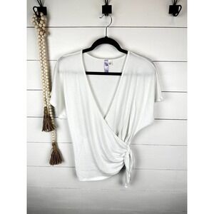 Pre-Loved Francesca's Collection "Alya" white side tie top S